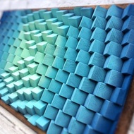 吸音板 - 3D 木牆藝術 - 綠松石藝術品 - 喬遷禮物