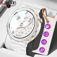 LIGE Smart Watch Women Bluetooth Calling Smart Watch AMOLED  Bracelet HD Screen Heart Rate Blood Pressure Monitor Sport Smart Men Watch + Box
