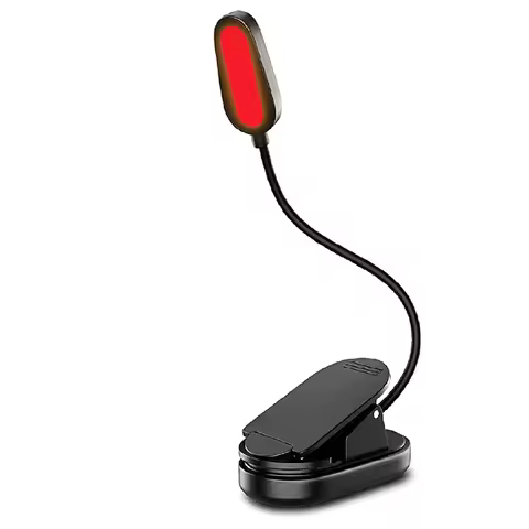 Red 620nm Portable Book Light Clip Migraine Friendly NO Blue USB Rechargeable Lamp Read at Bed Stand