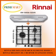 RINNAI RH-S65A-SSVR 60CM SLIMLINE HOOD + RB-63SSV-DL 3 BURNER SS + 2 YEAR WARRANTY * INSTALLATION AV