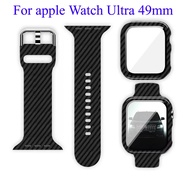 For APPLE WATCH ULTRA 49MM Carbon Fiber Case Bumper with Screen Protector For apple series 8 Ultra 4