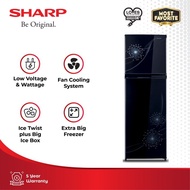 Sharp Kulkas 2 pintu SJ-317MG-DP/DB Shine Magneglass