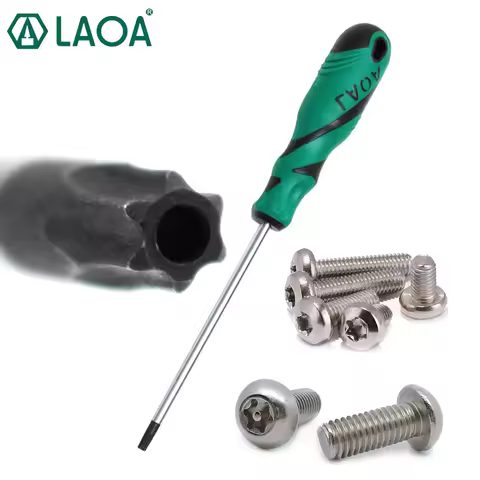 LAOA 1pc Torx Screwdriver S2 Alloy Steel Hexagonal Screwdriver with Medium Hole T6/T7/T8/T9/T10/T15/