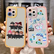 Bts Bt21 Colorful Border Phone Case Compatible For iPhone 13 12 Pro Max 11 Pro Max Angel Eyes Soft Silicone Protect Cover iPhone 7 8 Plus X XS XR