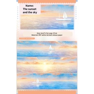 Jianwu cổ điển bãi biển hoàng hôn phong cảnh vật liệu cắt dán sổ lưu niệm băng dính Pet sáng tạo tự