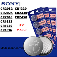 Vỉ 5 Viên Pin Sony CR2032 / CR2025 / CR2016 / CR1632 / CR1620 / CR1616 / CR1220 / CR2450 / 2430 lith