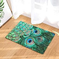 Entrance Carpet Doormat Rug Peacock Feather Print Bedroom Door Non-slip Bathroom Living Room Kitchen Floor Mat YY