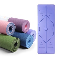 TPE position line yoga mat double color surface 6mm thickness double-sided fitness mat yoga mat non-slip