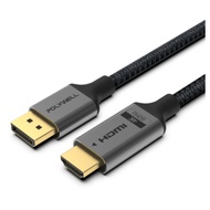 POLYWELL DP To HDMI 4K60Hz Audiovisual Transmission Cable 1~3m Adapter Active Chip Aluminum Alloy Wi