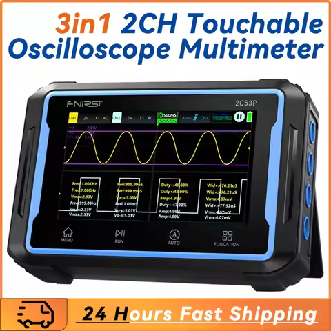 FNIRSI 2C53P Touch Screen Digital Oscilloscope+Multimeter+Signal Generator 3IN1 Dual Channel 50MHZ A