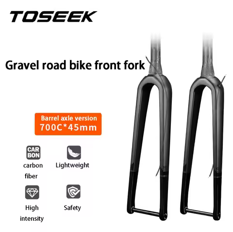 TOSEEK Bicycle Carbon Fiber Front Fork Gravel Road Bike Front Fork TORAY T800 Carbon Fiber Lightweig