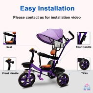 Stroller for girls and boy bike 3wheel w/ canopy kids tricycle w/ canopy with  safety belt baby