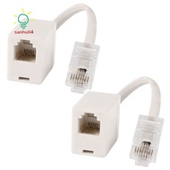 👑2 socket 8P4C RJ45 male RJ11 6P4C to female M / F Adapter telephone Ethernet