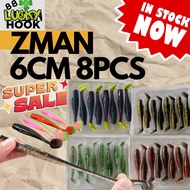 8PCS 6cm 2g Zman Clone Soft Plastic Fishing Lures for Haruan Siakap Toman Umpan Casting Bait