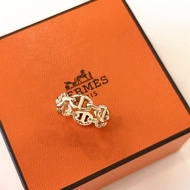 Hermes 愛馬仕 豬鼻子戒指 50號 玫瑰金