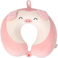 Neck Supports Kids Cartoon Travel U Shaped Pillow Portable Memory Foam Cushion Home Office Train Airplane Sleeping Massage Neck Bon (Color : Pink U Pillow)