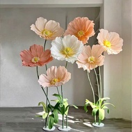 Paper flower pillars, giant decorative flower pillars, backdrop paper flowers