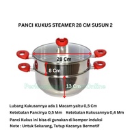 SUPRA STEAMER 28CM / STEAM POT 2 STORIES DIAMETER 28CM STAINLESS