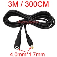 1pcs Power supply DC 4.0mm x 1.7mm Female to 4.0mm x 1.7mm Male Plug Cable adapter extension cord 3M