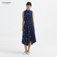 COTTONINK - Dress Wanita Widya Wajik Biru Laut #ArchipelagoCitaSenada