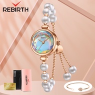 REBIRTH Jam Tangan Wanita Model Korea Mutiara Tali Gelang Anti Air Jam Tangan Cewek