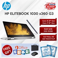 HP Elitebook 1030 x360 G3 Touch Laptop i5 i7 8th Gen 16GB RAM 512GB SSD 13.3 Inch Cellular SIM Card FHD Flip Backlit