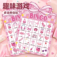 Pink Bow Theme bingo Game Card Birthday bingo Card 33pc Party Decoration Holiday Necessities Card