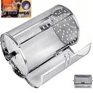 URJUMPEA ELO Rotating Grill, Cylindrical Automatic Roasting Rack, Durable Stainless Steel Mesh BBQ T