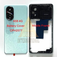 6.72'' Original For Oppo A58 4G CPH2577 Battery Cover Back Case For Oppo A58 4G Back Cover Middle Fr