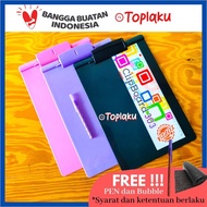 Clipboard Papan Dada Jalan Ujian A4 Premium Plastik Lucu Alas Ujian