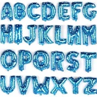 (16" inch) Blue w/ Star Medium Size Letter Foil Balloon (Complete Alphabet) - Ivypartyneeds