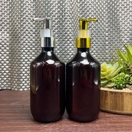 Scarlet Bottle 300 Oil Clip Pump Bottle/ ML 300 Pet Bottle/ BROWN MADAML - Gold & Silver Oil Clip Pu