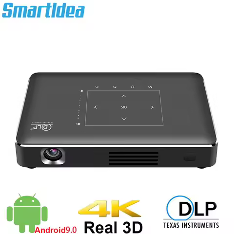 Smartldea Mini 4K 3D projector android 9.0 Dual 2.4G 5G wifi BT4.1 smart proyector full hd 1080p vid