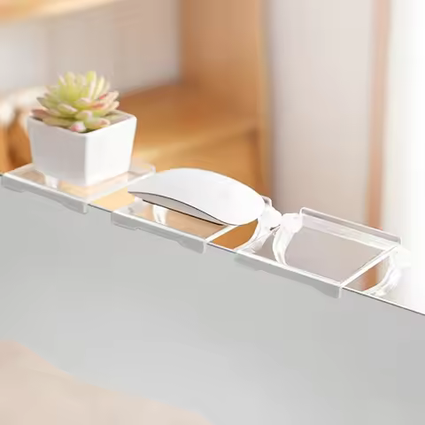 1pc monitor top shelf no punching computer display screen TV router adjustable transparent stationer