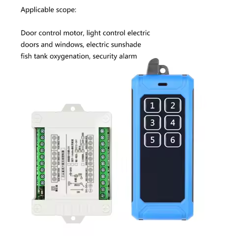 315Mhz 433Mhz RF Remote Control Wireless Switch DC 12V-36V 6CH 6 Way Relay Receiver and 6CH Transmit