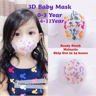 0-3 Year Children Baby Mask Cartoon Kid Face Mask Disposable 3ply Mask Budak 3D Mask Kanak Ultraman Spiderman Frozen