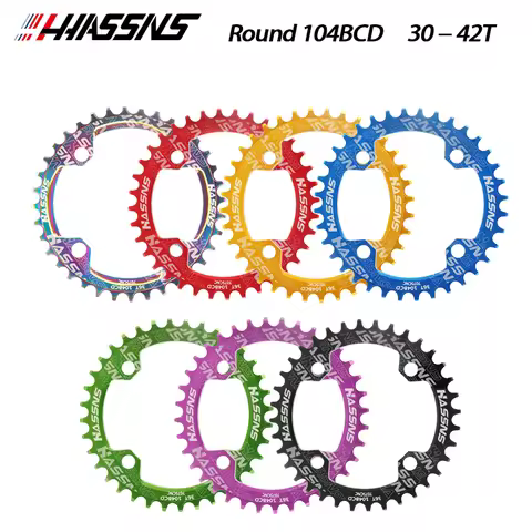 HASSNS 104BCD MTB Chainring Round Oval Mountain Bike Narrow Wide Tooth Chainwheel Bicycle Rotor Cran