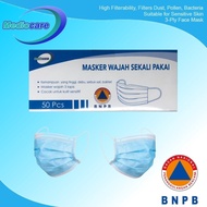 Masker Medis 3ply Disposable Mask 3 Ply Earloop 1 Box isi 50 Pcs