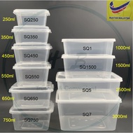 CB Ware 50pcs & 30pcs-SQ1 SQ5 SQ7 SQ 250 SQ350 SQ450 SQ1500 Chunbe Square Microwave Food Container W