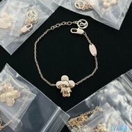 LV Style Four-Leaf Flower Bracelet Golden Light Luxury Bracelet Fashionable Personality High-End Bra