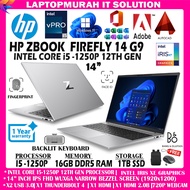 HP ZBOOK FIREFLY 14 G9 WORKSTATION - INTEL CORE I5-1250P 12TH GEN / 16GB DDR5 RAM / 1TB SSD STORAGE 