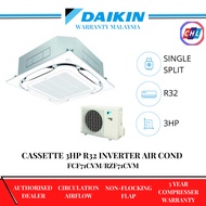 DAIKIN (IMPORT MODEL) CASSETTE 3HP R32 INVERTER AIR CONDITIONER  FCF71CVM/RZF71CVM - DAIKIN WARRANTY MALAYSIA