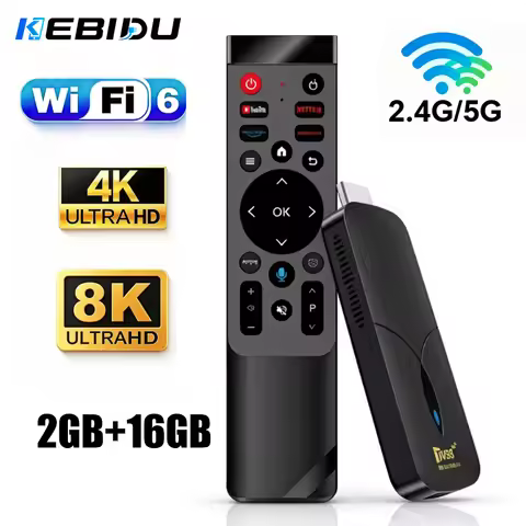 KEBIDU TV98 ATV Stick 8K Ultra HD Streaming Dongle 2.4G/5G Dual WiFi BT5.0 Portable Smart Media Play