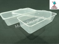 MS 1300L Rectangular Container (50pcs±) / 1300ml / Disposable Food Container / Bekas Bungkus Plastik