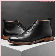 Genuine Leather Shoes - SAUQI Signore Brown - Men's Shoes - boots - free socks 