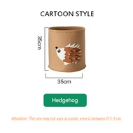 Cartoon Felt Storage Basket 35cm*35cm Round Foldable Storage Box Toys Storage Organizer Bathroom Org
