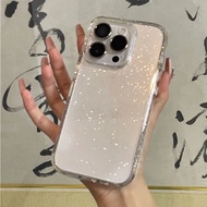 เคสโทรศัพท์มือถือซิลิโคน เคสใสกากเพชร สำหรับiPhone 13 pro max 11 12 15 pro max 7 plus 14 Pro max 15 15pro 15plus 15promax เคสใสกันกระแทก เคสใส