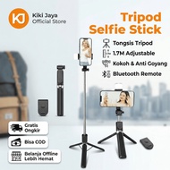 HP [KIKI] Tripod Tongsis Selfie Stick F610 1.7 Meter Tripod Adjustable Extendable Selfie Stick Bluet