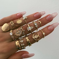 Vintage Alloy Ring Set Gold & Silver Ring Set Jewellery Accessories