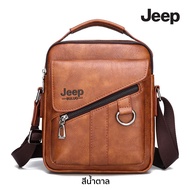 กระเป๋าสะพายข้างผู้ชาย Jeep ของแท้100% กระเป๋าถือ ทรงแมสเซนเจอร์ หนังพรีเมี่ยม ป้องกันน้ำ JEEP-19